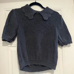Juniors Gray Short Sleeved Sweater